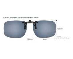 Centrostyle Clip-On Polarisant Relevable Minimaliste G15 - 59mm X 42.6mm