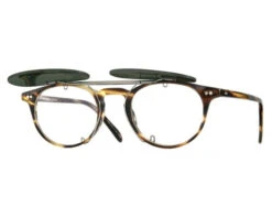 Oliver Peoples Clip-On Riley R Flip Up Gunmetal G15 Grey Green Polarized